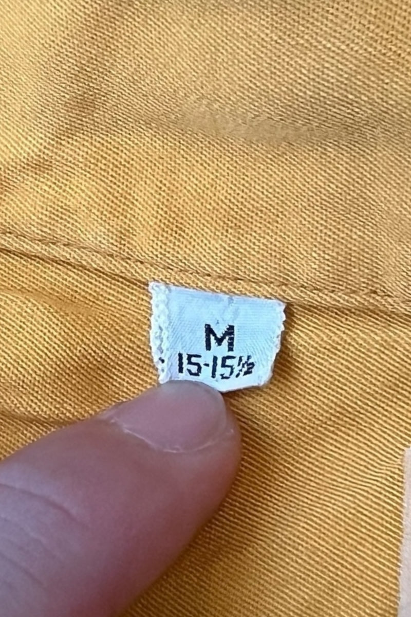 MADE IN USA 66'S S/S RAYON OPEN COLLAR SHIRT / YELLOW [SIZE: M USED]
