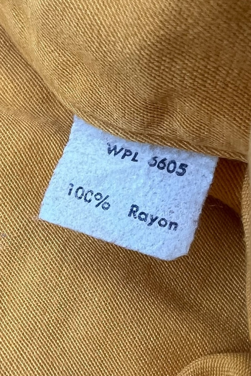 MADE IN USA 66'S S/S RAYON OPEN COLLAR SHIRT / YELLOW [SIZE: M USED]