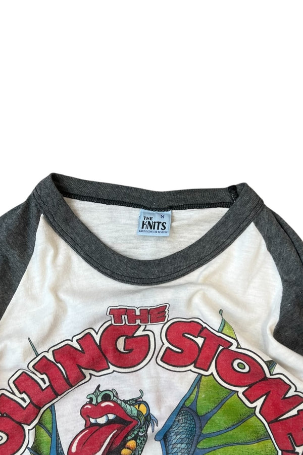 MADE IN USA 81'S THE ROLLING STONES RAGLAN SLEEVE T-SHIRT / WHITE [SIZE: S USED]