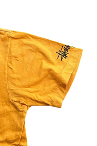 MADE IN USA 90'S S LOGO T-SHIRT / YELLOW [SIZE: M USED]