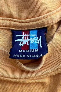 MADE IN USA 90'S S LOGO T-SHIRT / YELLOW [SIZE: M USED]