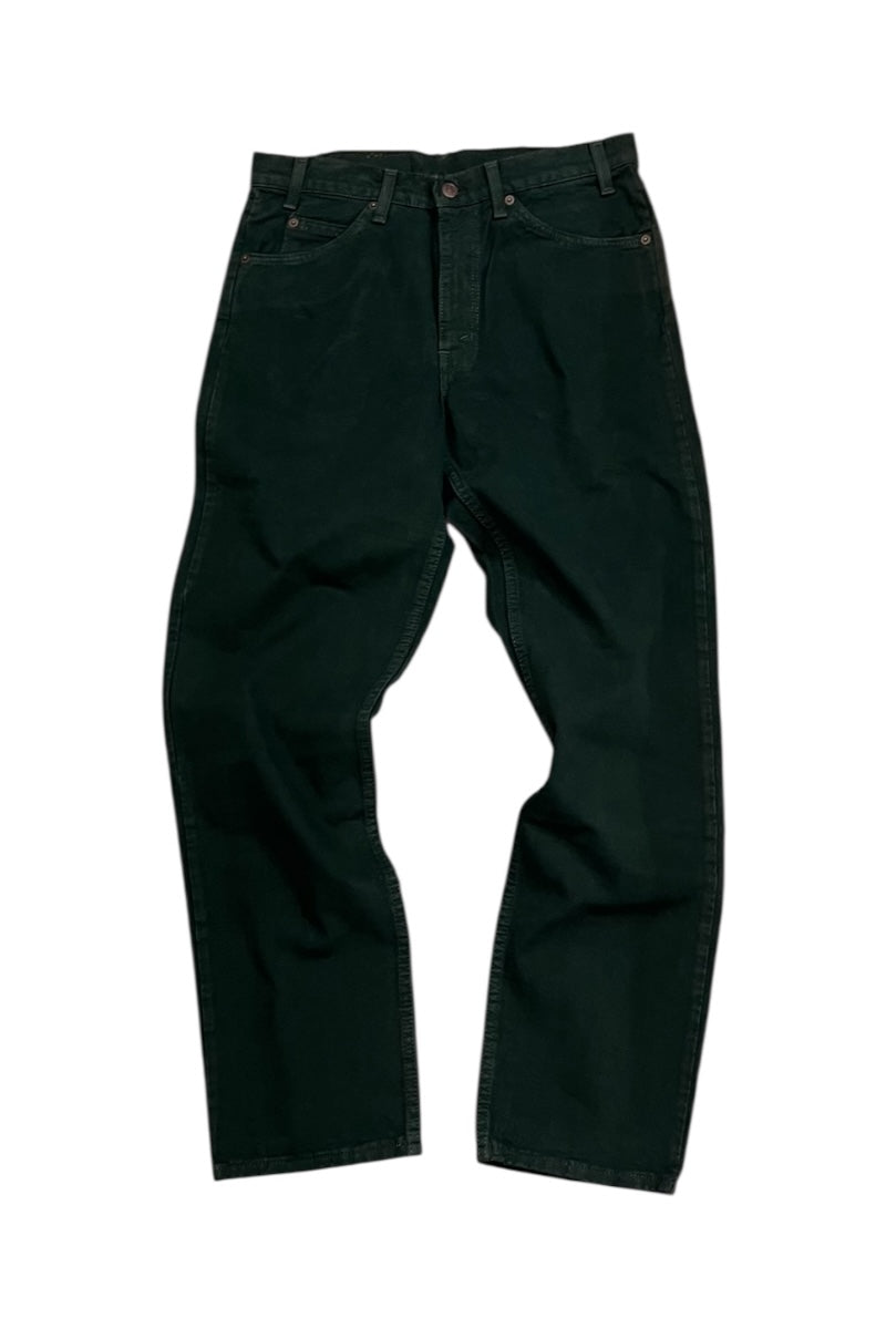 MADE IN USA 96'S 555 DENIM PANTS ORANGE TAB / DARK GREEN [SIZE: 32 DEADSTOCK/NOS]