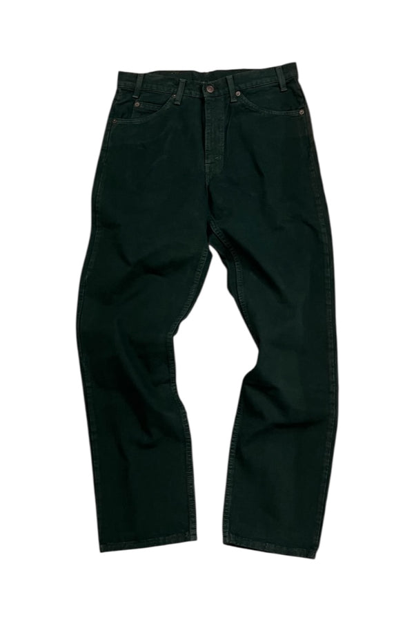 MADE IN USA 96'S 555 DENIM PANTS ORANGE TAB / DARK GREEN [SIZE: 32 DEADSTOCK/NOS]