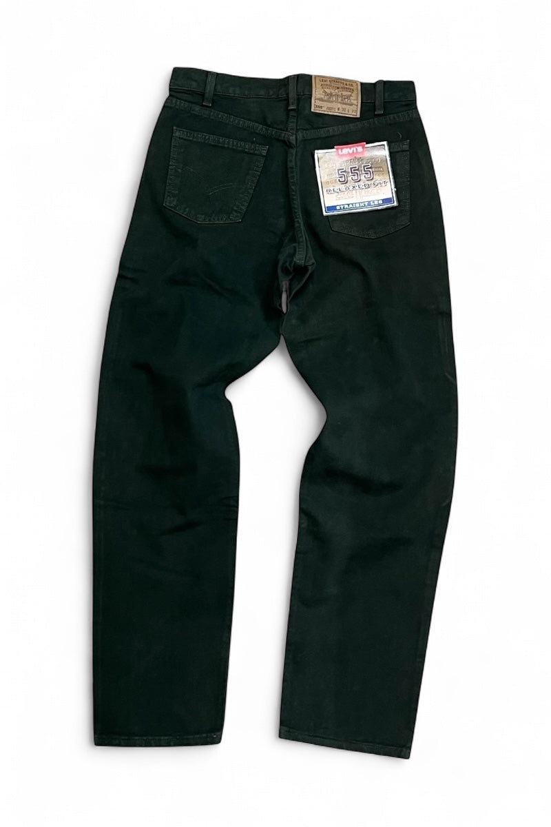 MADE IN USA 96'S 555 DENIM PANTS ORANGE TAB / DARK GREEN [SIZE: 32 DEADSTOCK/NOS]
