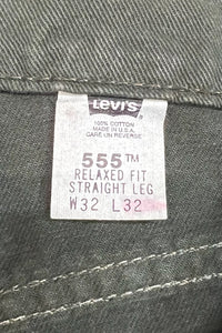 MADE IN USA 96'S 555 DENIM PANTS ORANGE TAB / DARK GREEN [SIZE: 32 DEADSTOCK/NOS]