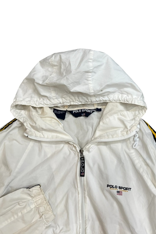 90'S ZIP HOODIE JACKET / WHITE [SIZE: M USED]