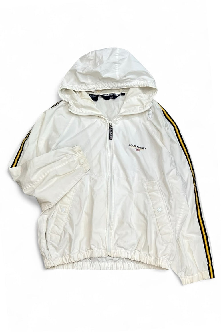 90'S ZIP HOODIE JACKET / WHITE [SIZE: M USED]