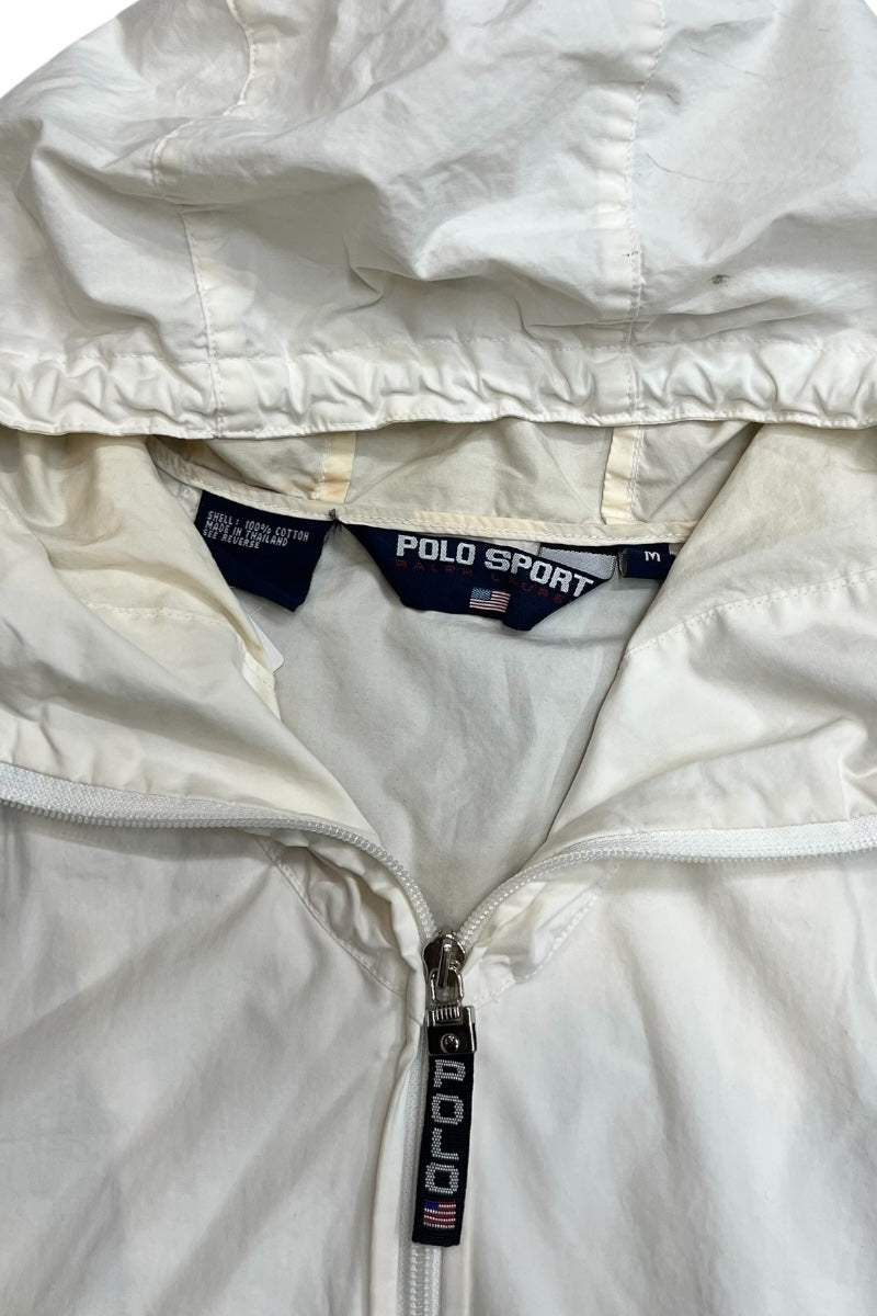 90'S ZIP HOODIE JACKET / WHITE [SIZE: M USED]