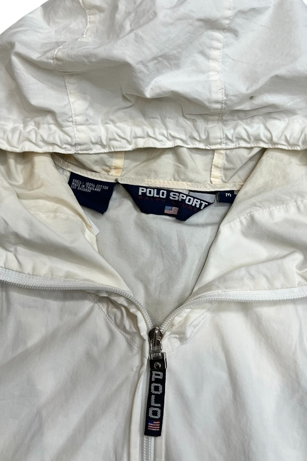 90'S ZIP HOODIE JACKET / WHITE [SIZE: M USED]