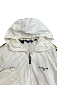 90'S ZIP HOODIE JACKET / WHITE [SIZE: M USED]