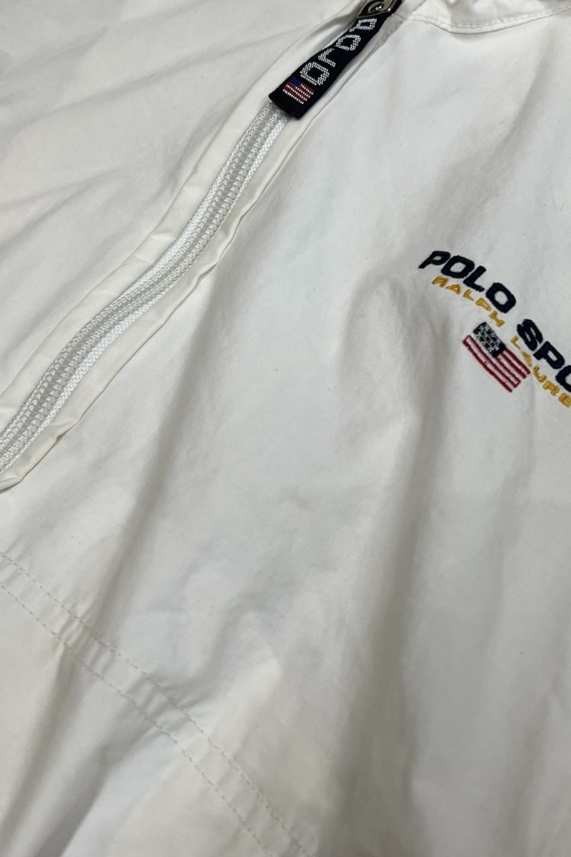 90'S ZIP HOODIE JACKET / WHITE [SIZE: M USED]