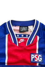 画像をギャラリービューアに読み込む, MADE IN UK 95-96&#39;S PSG FOOTBALL GAME SHIRT / BLUE [SIZE: L USED]
