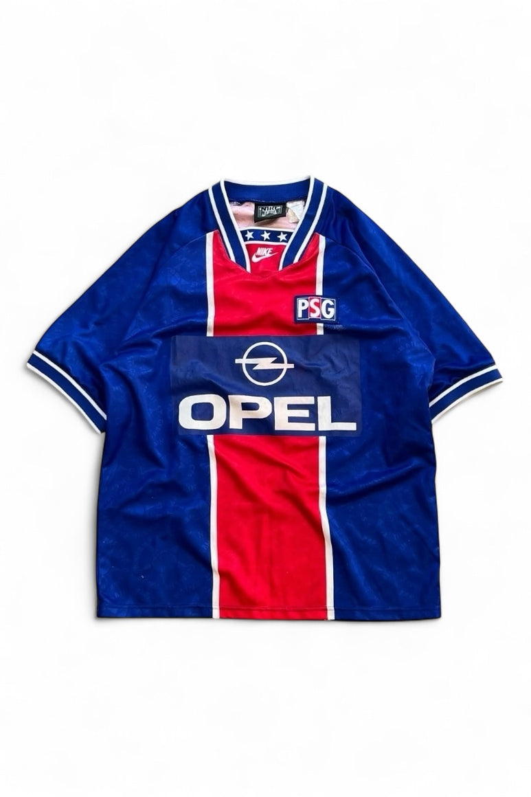 MADE IN UK 95-96'S PSG FOOTBALL GAME SHIRT / BLUE [SIZE: L USED]
