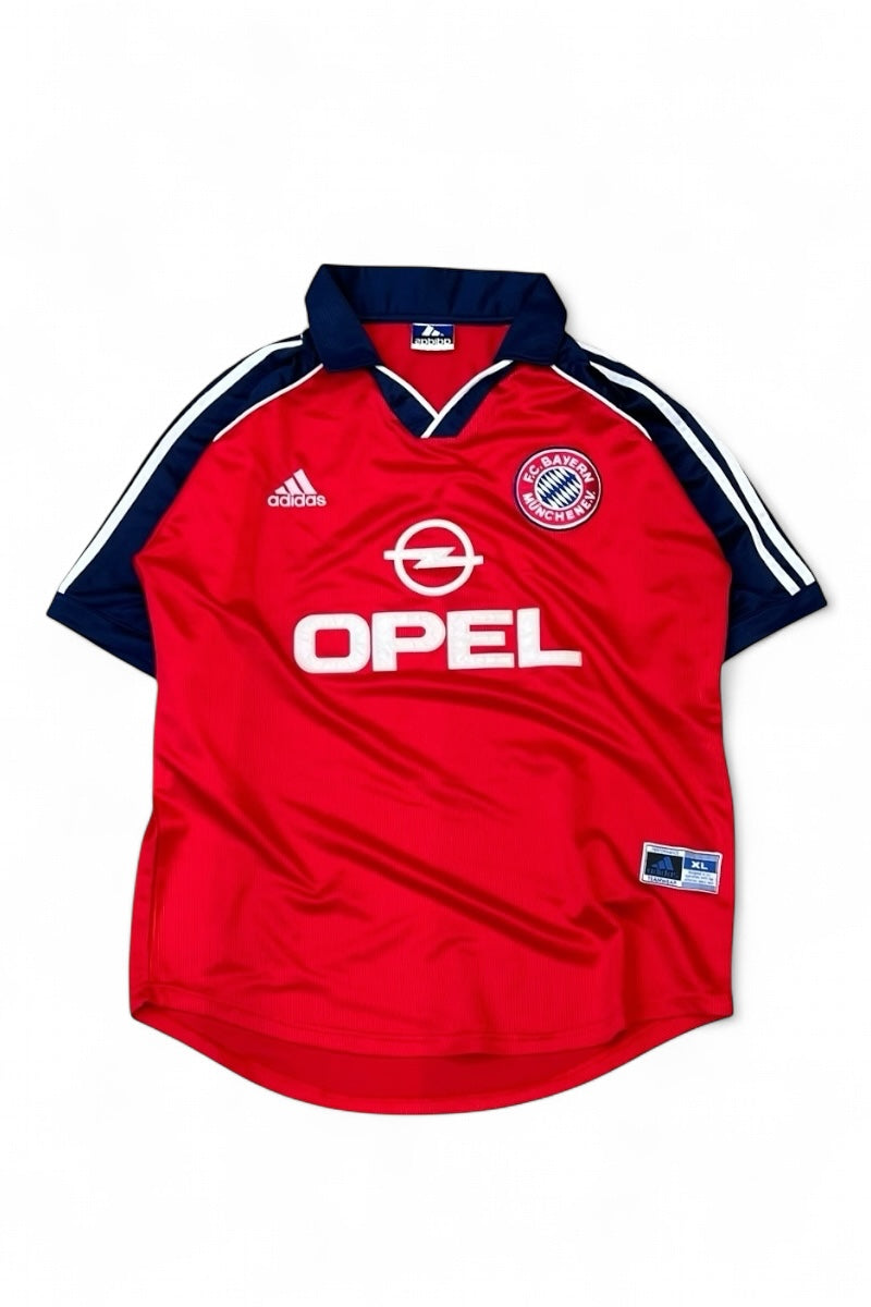 99-01'S BAYERN FOOTBALL GAME SHIRT / RED [SIZE: XL USED]