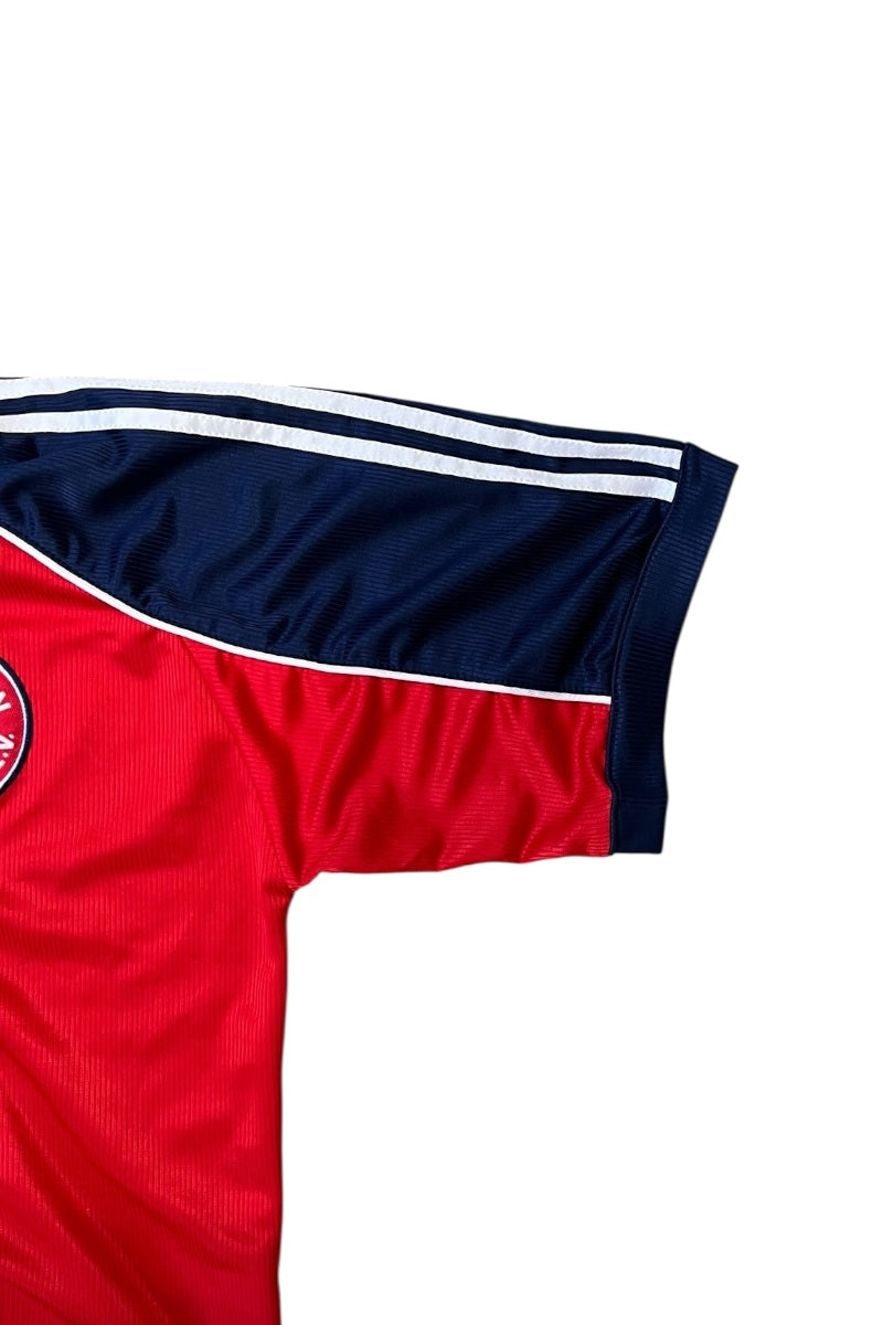99-01'S BAYERN FOOTBALL GAME SHIRT / RED [SIZE: XL USED]
