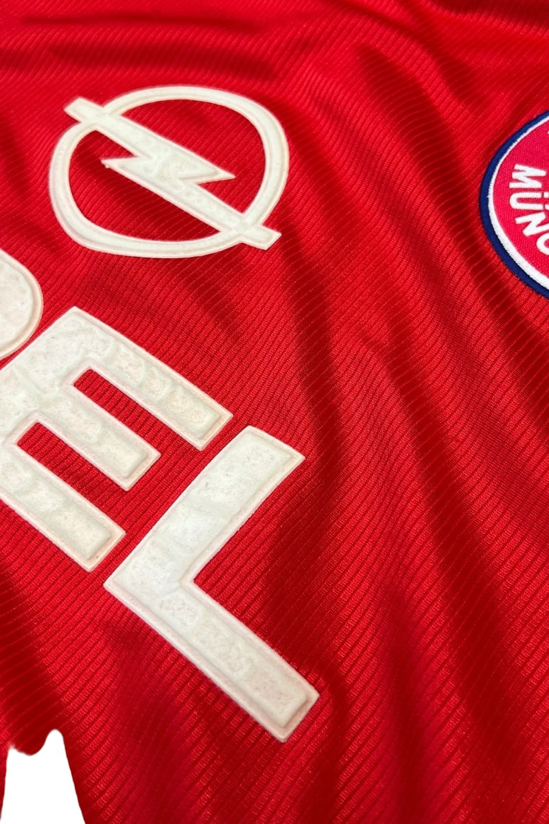 99-01'S BAYERN FOOTBALL GAME SHIRT / RED [SIZE: XL USED]