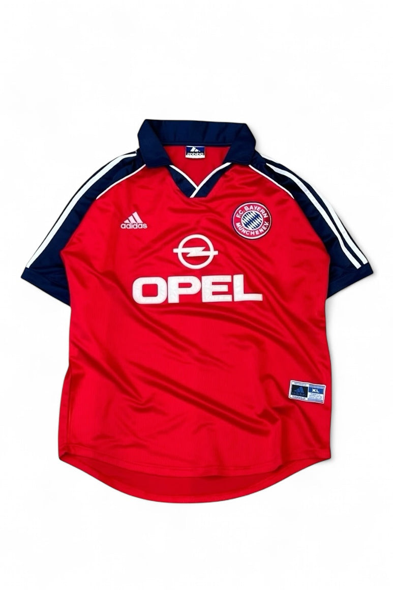 99-01'S BAYERN FOOTBALL GAME SHIRT / RED [SIZE: XL USED]