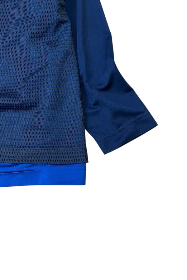 Y2K EARLY 00'S L/S MESH T-SHIRT / NAVY [SIZE: M USED]