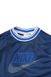 Y2K EARLY 00'S L/S MESH T-SHIRT / NAVY [SIZE: M USED]