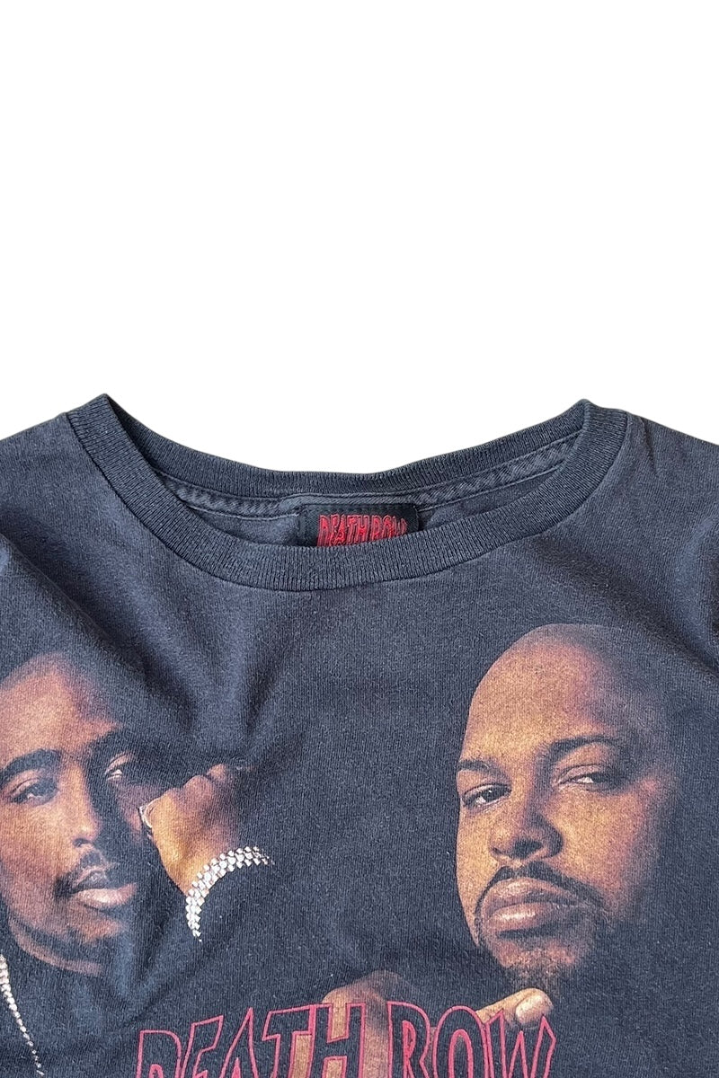 00'S DEATH ROW RECORDS HIP HOP T-SHIRT / BLACK [SIZE: L USED]