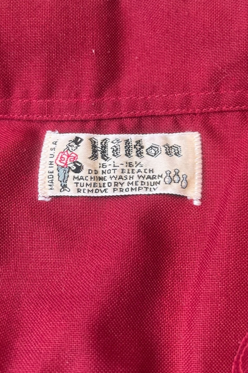 MADE IN USA 60'S BOWLING S/S SHIRT / RED [SIZE: L USED]