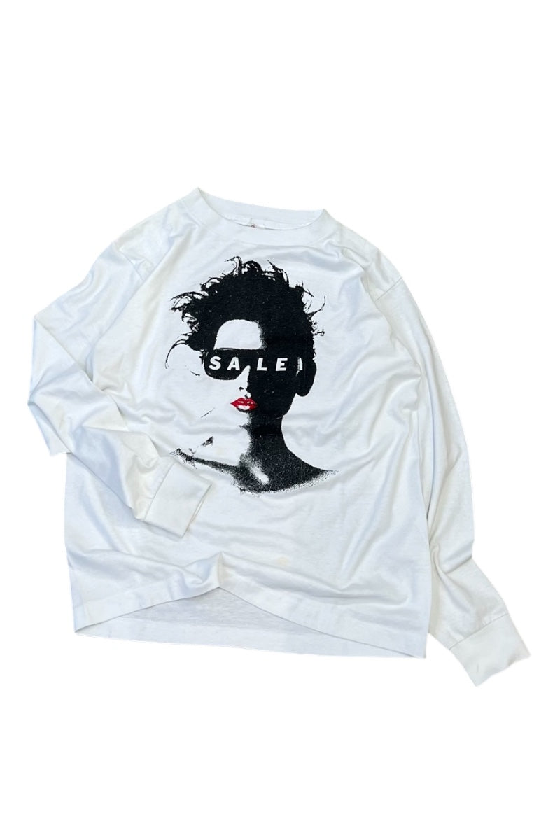MADE IN USA 90'S SALE L/S T-SHIRT / WHITE [SIZE: L USED]