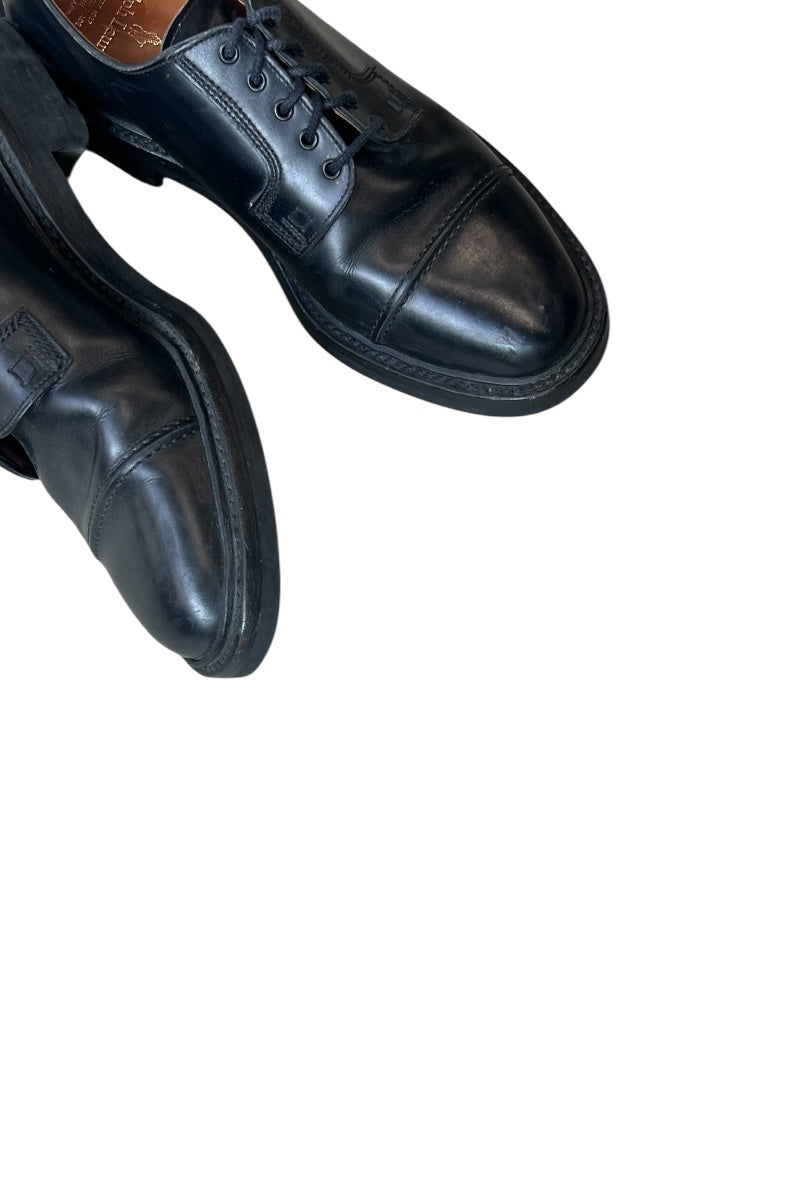 MADE IN ENGLAND 90'S LEATHER DERBY SHOES RIDGEWAY SOLE CROCKETT & JONES MADE / BLACK [SIZE: US8.0 (26.5cm equivalent) USED]