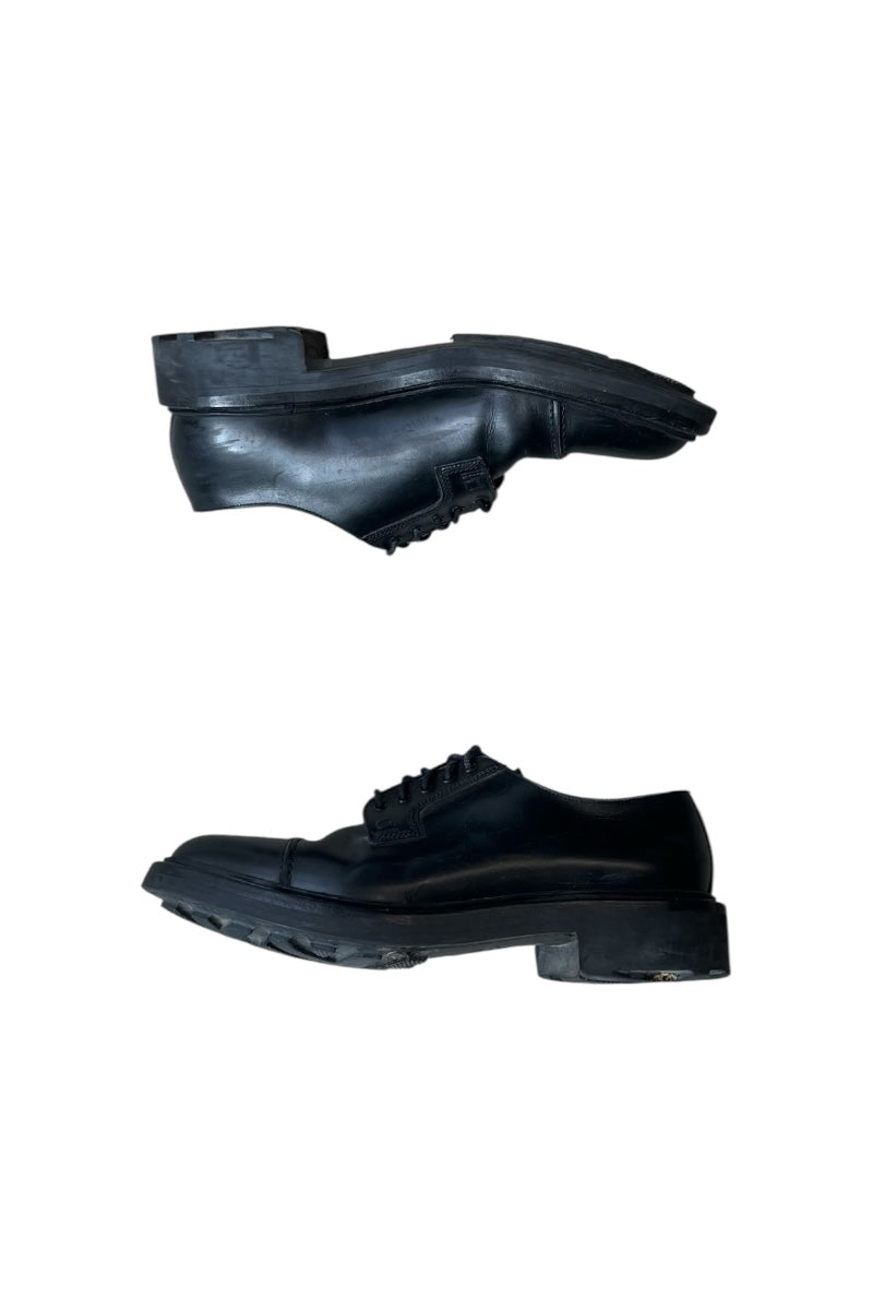 MADE IN ENGLAND 90'S LEATHER DERBY SHOES RIDGEWAY SOLE CROCKETT & JONES MADE / BLACK [SIZE: US8.0 (26.5cm equivalent) USED]