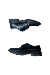 MADE IN ENGLAND 90'S LEATHER DERBY SHOES RIDGEWAY SOLE CROCKETT & JONES MADE / BLACK [SIZE: US8.0 (26.5cm相当) USED]
