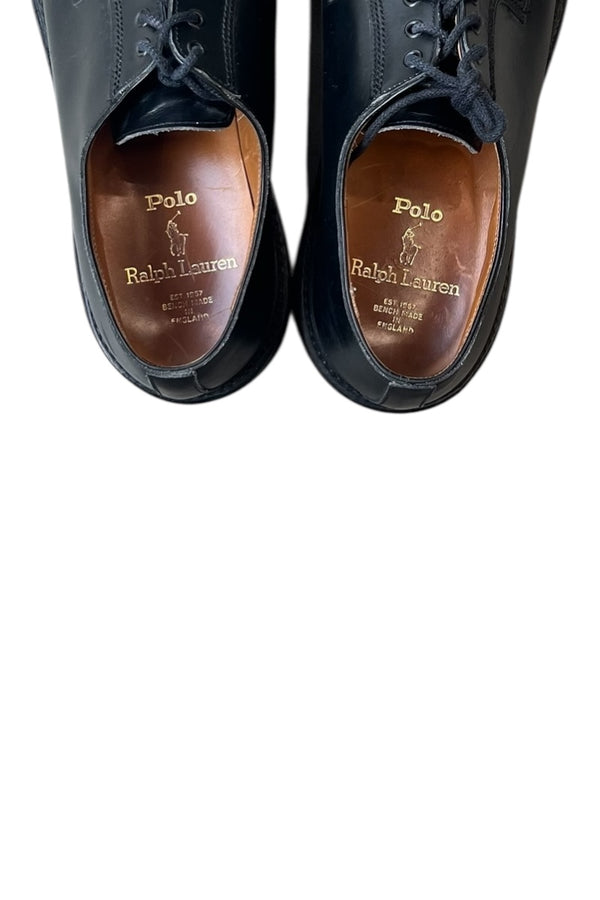 MADE IN ENGLAND 90'S LEATHER DERBY SHOES RIDGEWAY SOLE CROCKETT & JONES MADE / BLACK [SIZE: US8.0 (26.5cm equivalent) USED]