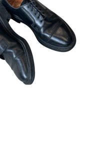 MADE IN ENGLAND 90'S LEATHER DERBY SHOES RIDGEWAY SOLE CROCKETT & JONES MADE / BLACK [SIZE: US8.0 (26.5cm相当) USED]