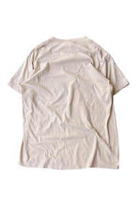 MADE IN USA 80'S POINT BEER LETTER T-SHIRT / BEIGE [SIZE: L USED]