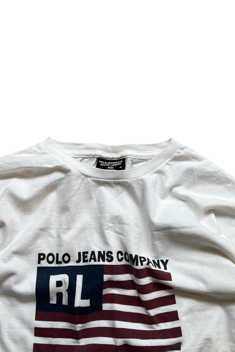 MADE IN USA 90S-EARLY 00S LOGO PRINT T-SHIRT / WHITE [SIZE: M USED]