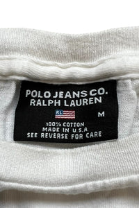 MADE IN USA 90-Y2K EARLY 00'S LOGO PRINT T-SHIRT / WHITE [SIZE: M USED]