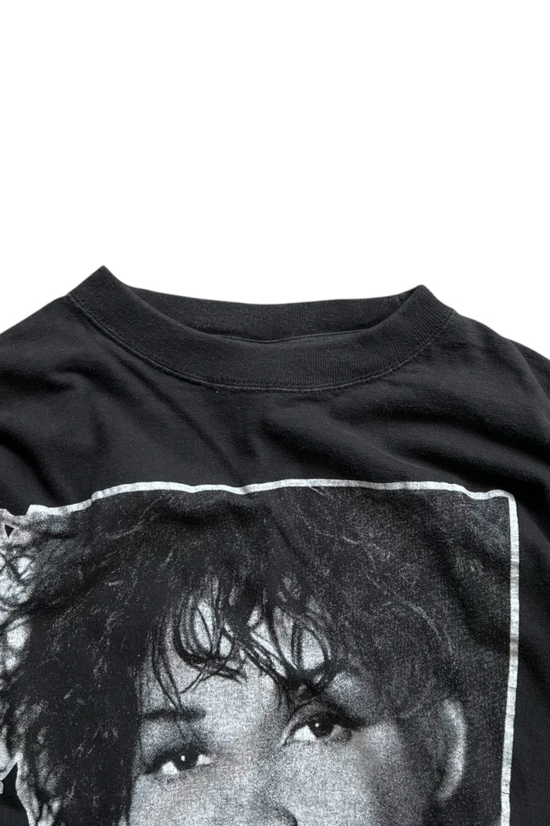 Y2K EARLY 00'S WHITNEY HOUSTON MUSIC T-SHIRT / BLACK [SIZE: L USED]