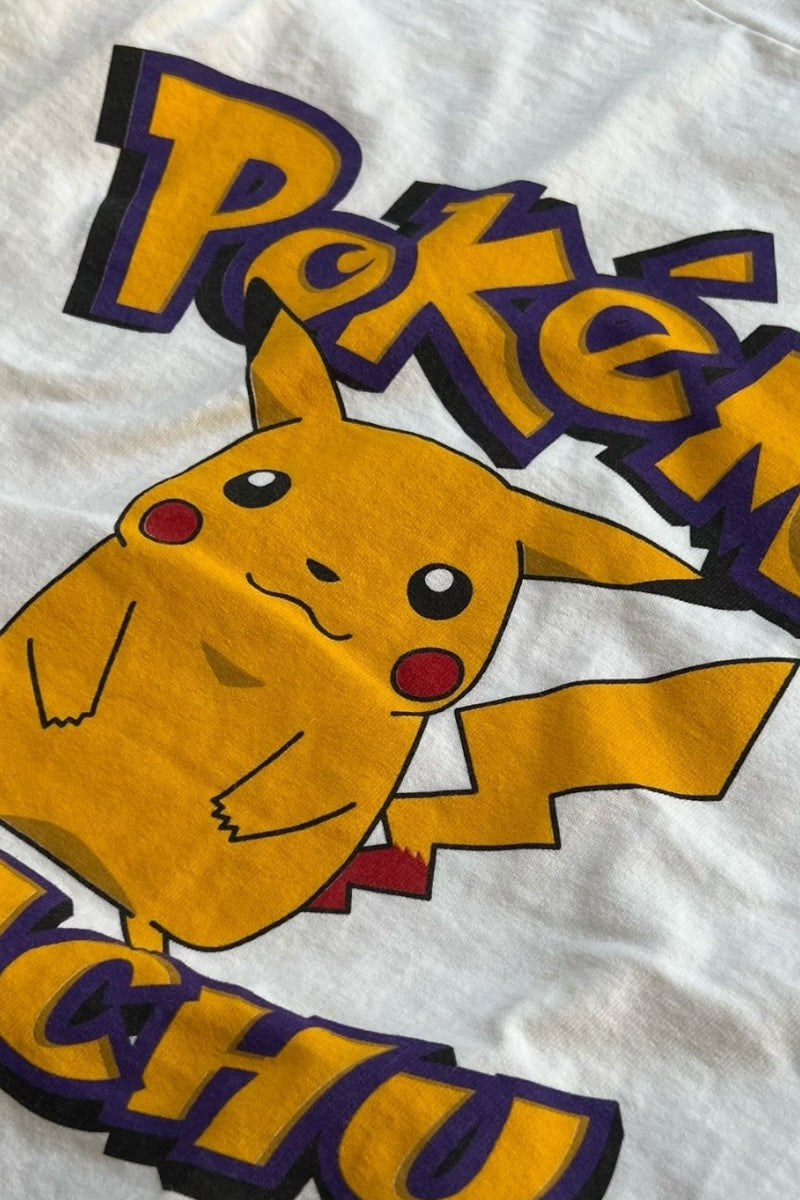 90s POKEMON ANIME T-SHIRT / WHITE [SIZE: M USED]
