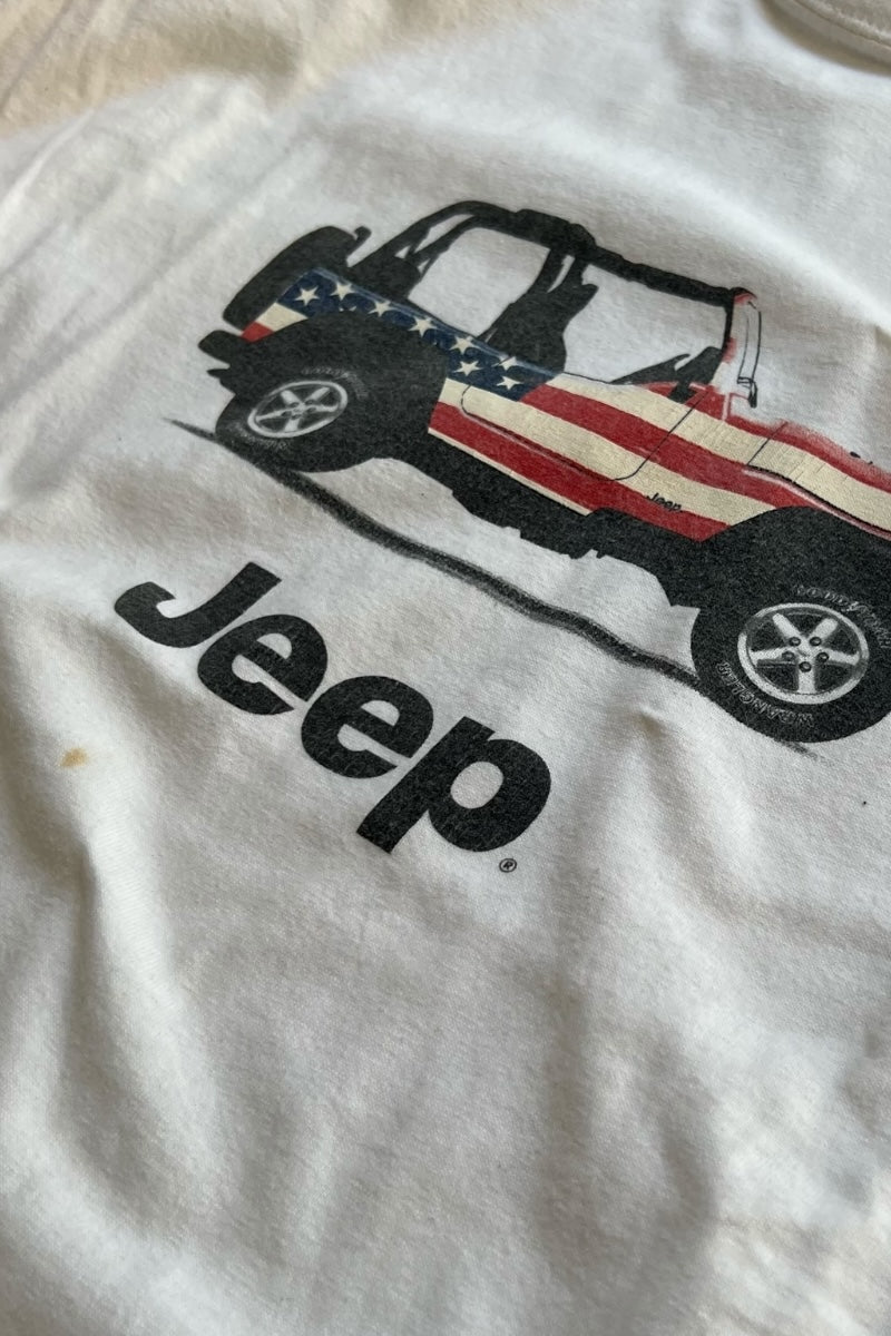 Y2K EARLY 00'S JEEP T-SHIRT / WHITE [SIZE: L USED]