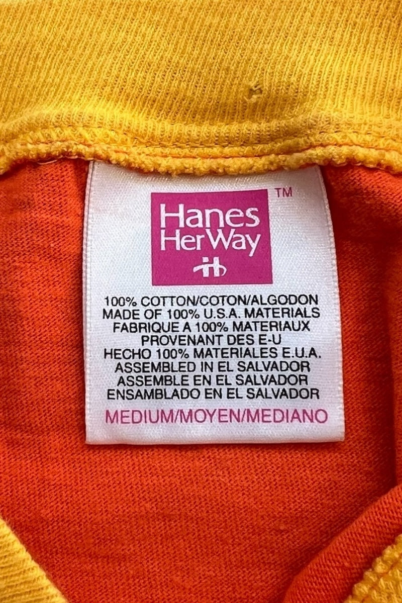 90'S BI COLOR T-SHIRT / ORANGE [SIZE: M USED]
