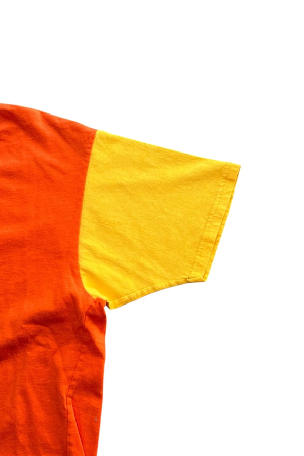 90'S BI COLOR T-SHIRT / ORANGE [SIZE: M USED]