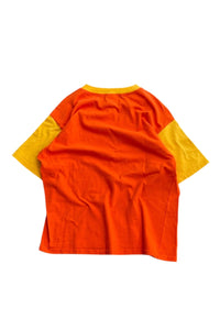 90'S BI COLOR T-SHIRT / ORANGE [SIZE: M USED]