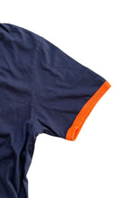 画像をギャラリービューアに読み込む, MADE IN USA 90&#39;S LOGO RINGER T-SHIRT / NAVY [SIZE: L USED]
