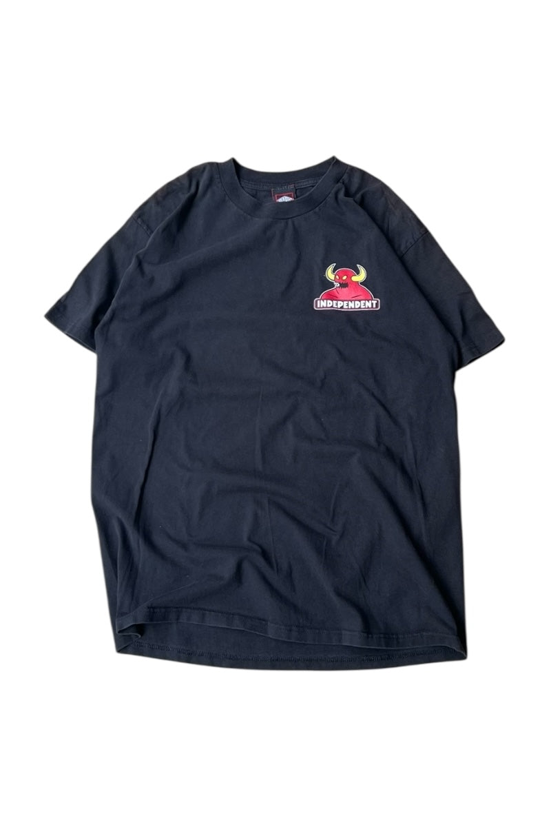 Y2K EARLY 00'S TOY MACHINE SKATEBOARD T-SHIRT / BLACK [SIZE: L USED]