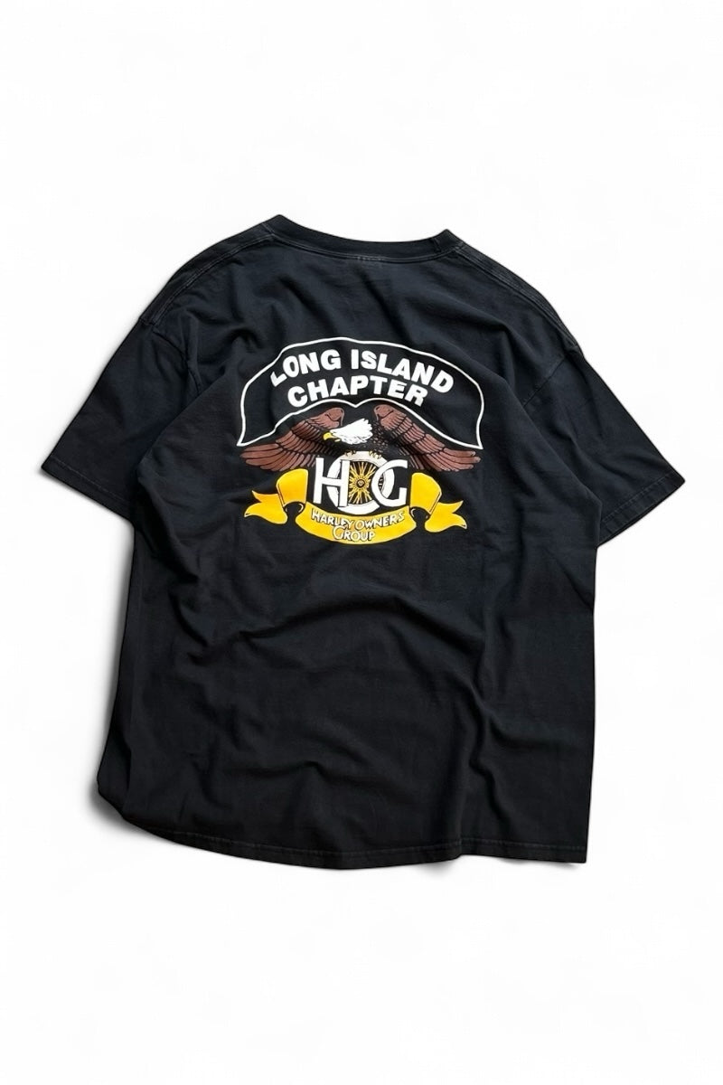90'S HARLEY DAVIDSON PRINT T-SHIRT / BLACK [SIZE: L USED]