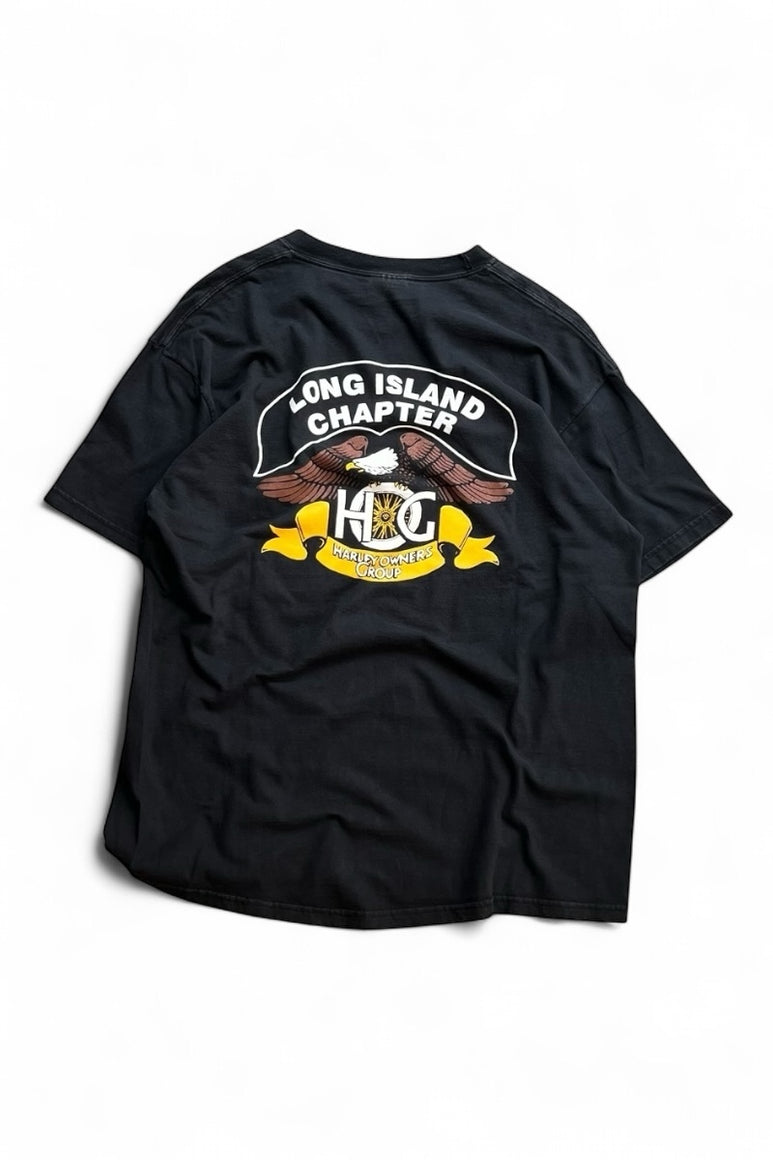 90'S HARLEY DAVIDSON PRINT T-SHIRT / BLACK [SIZE: L USED]