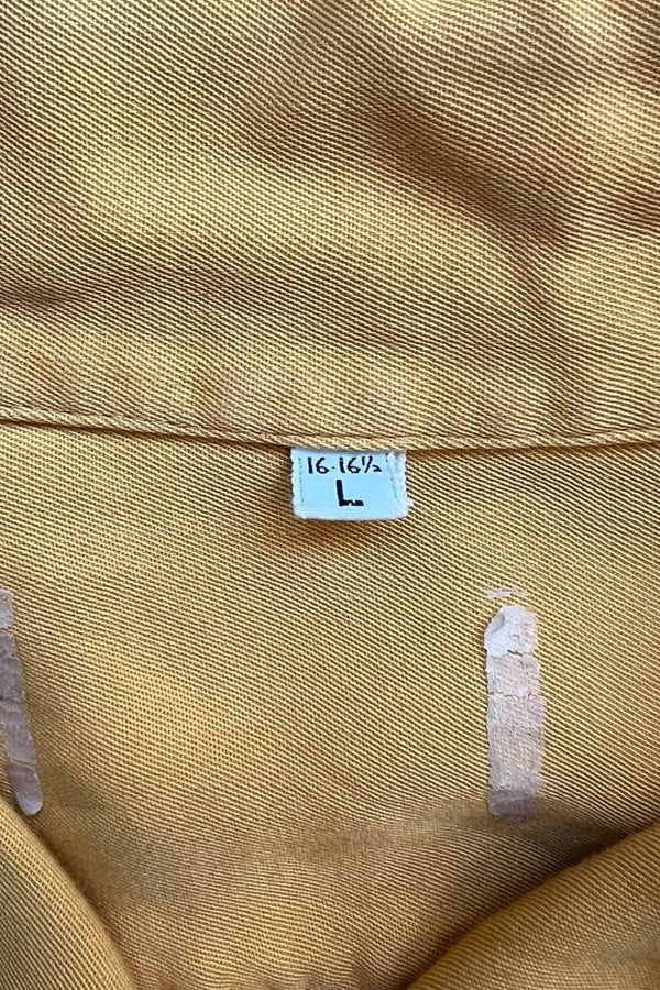 MADE IN USA 66'S S/S RAYON OPEN COLLAR SHIRT / YELLOW [SIZE: L USED]