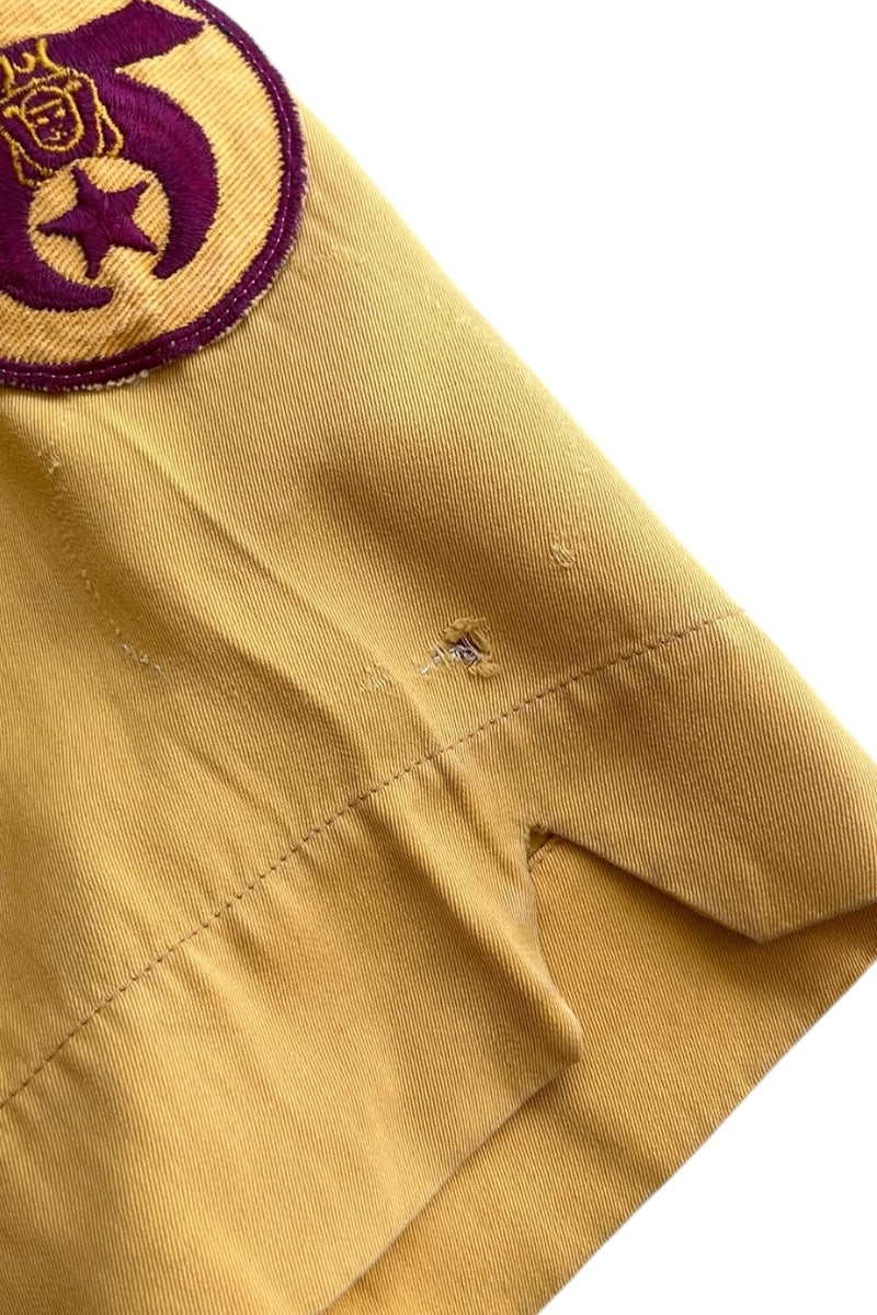 MADE IN USA 66'S S/S RAYON OPEN COLLAR SHIRT / YELLOW [SIZE: L USED]