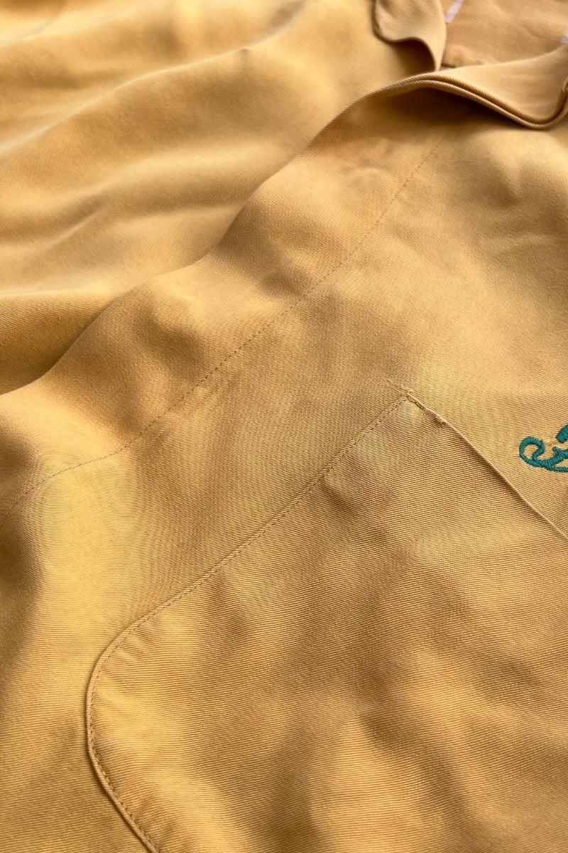 MADE IN USA 66'S S/S RAYON OPEN COLLAR SHIRT / YELLOW [SIZE: L USED]