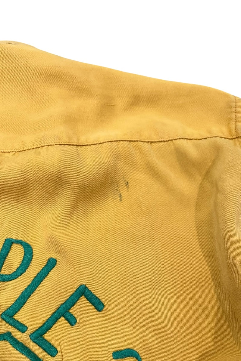 MADE IN USA 66'S S/S RAYON OPEN COLLAR SHIRT / YELLOW [SIZE: L USED]