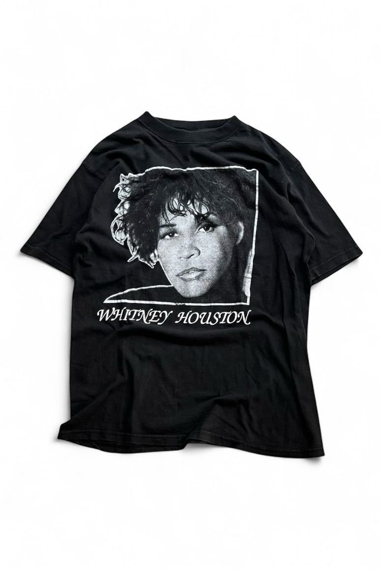 Y2K EARLY 00'S WHITNEY HOUSTON MUSIC T-SHIRT / BLACK [SIZE: L USED]