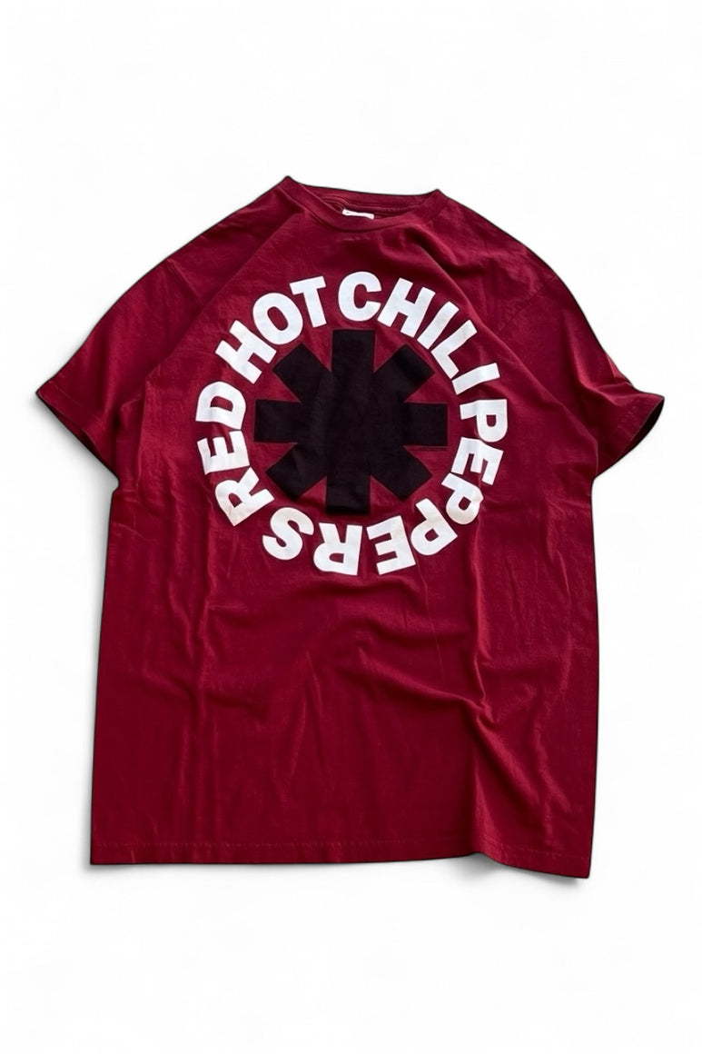 12'S RED HOT CHILLPEPPERS BAND T-SHIRT / BURGUNDY [SIZE: L USED]